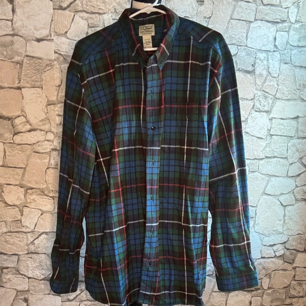 L.L. Bean Multicolor Plaid Button Down Shirt
